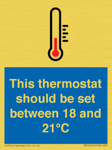 This thermostat should be set between 18 and 21°C
